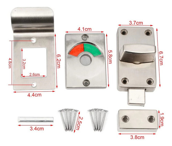 Cerrojo Pasador Baño Inomax Libre Ocupado Acero Inox 1