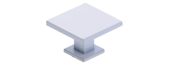 Puxador Ponto Zamac Quadrado Branco Acetinado 35mm 0