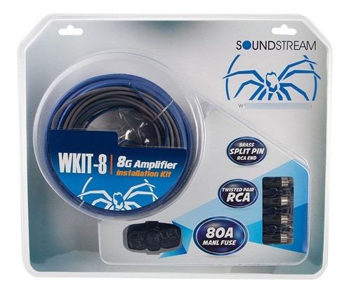 Kit De Cables Soundstream Wkit8 8 Gauge Fusible 80 Manl Rca 0