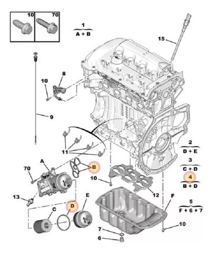 Juego Juntas Oring Enfriador Aceite Peugeot 308 408 1.6 Thp 1