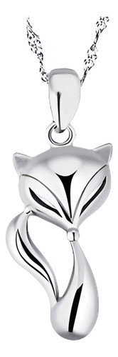 Fox De Mujer Chapado En Plata De Ley 925 Colgante Collar San 0