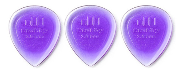 Palheta Dunlop Stubby Jazz 2,00mm Roxo 3 Unidades 0