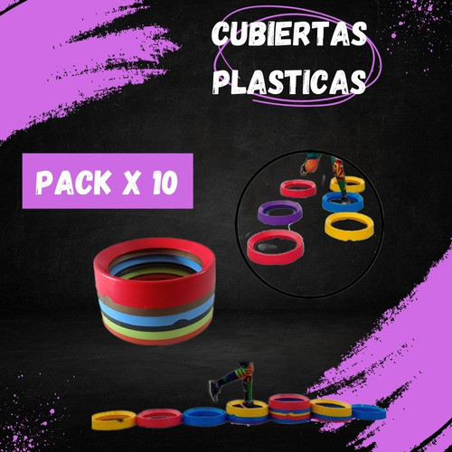Cubiertas Plasticas Rueda Coordinación Educación Física 10u. 1