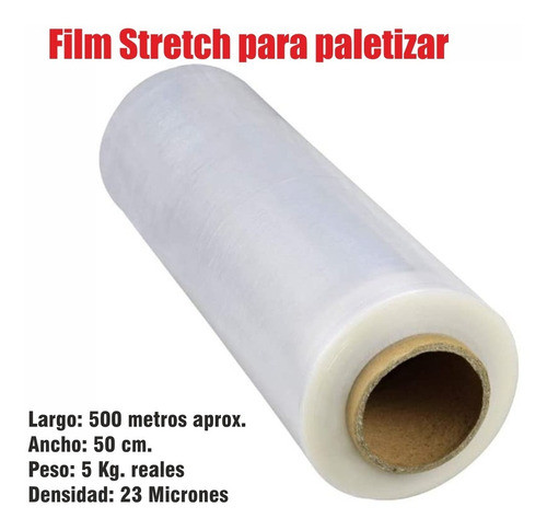 Film Stretch P/paletizar - Bobina 5 Kg X 50 Cm X 23 Micrones 1