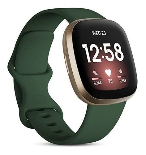 Malla Para Reloj Fitbit Versa 3-4 Sense2 Silicona Verde Mi L 0