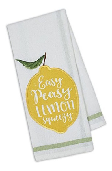 Dii Juego De 2 Limon Tematica Dishtowels Con Petite Rayas 1
