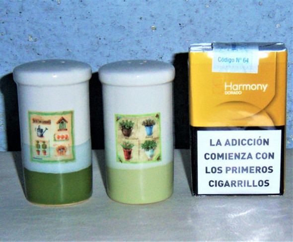 Hist.* Salero Pimentero Campestre Porcelana - Ideal P Regalo 1