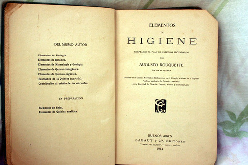 Elementos De Higiene, Augusto Rouquette 1