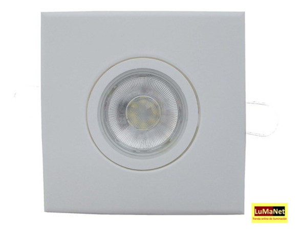 Spot Embutir Pvc Cuadrado Blanco + Dicroica 5w Fría 1 Spot Embutir Pvc Cuadrado Blanco + Dicroica 5w Fría 1