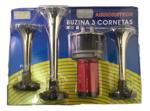 Bocina Auto Camion 12v 3 Cornetas C/ Compresor Gran Sonido 1