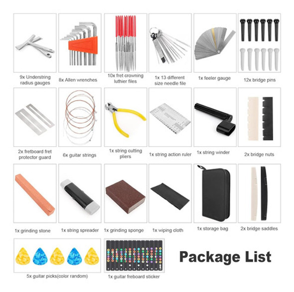 72pcs Kit De Herramientas De Guitarra Reparación Accesorios 1 72pcs Kit De Herramientas De Guitarra Reparación Accesorios 1