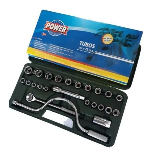 Tubos Surtidos Power Set X 25 P Con Maletin Encastre De 1/2 0