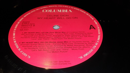 Celine Dion My Heart Will Go On Love Theme From Titanic Maxi 1