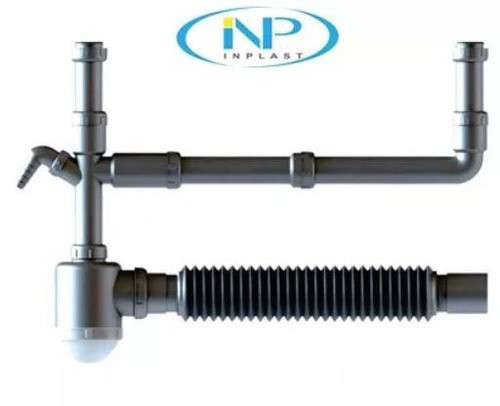 Sifon Doble Cocina Inplast Con Roscas 1.1/2 Y Salida 50mm 0