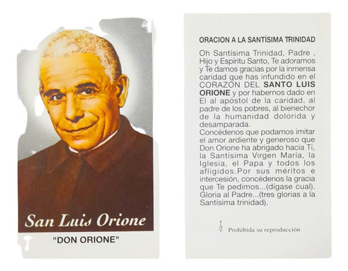 Estampas San Luis Orione Santo Santoral Virgen X 100 Un 0