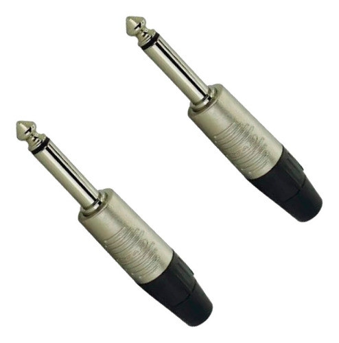 Kit 2 Conector Plug P10 Mono Rean By Neutrik Nickel Rp2c 0