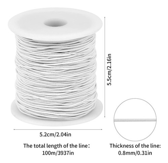 0.8mm/100m Nylon Elastic Thread Cord, Diy Jewelry Making 1