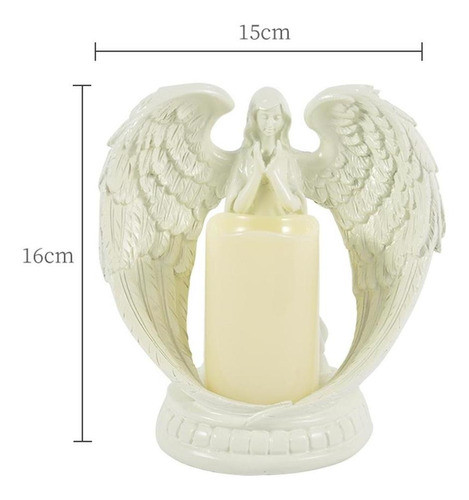 Estatuetas De Estátua De Resina De Anjo Orando Com Velas 1