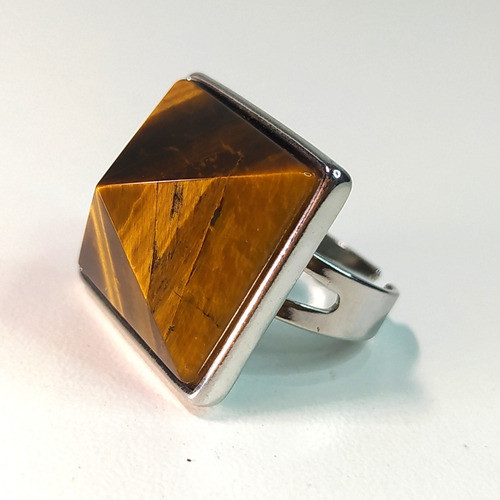 Anillo Pirámide De Ojo De Tigre 0
