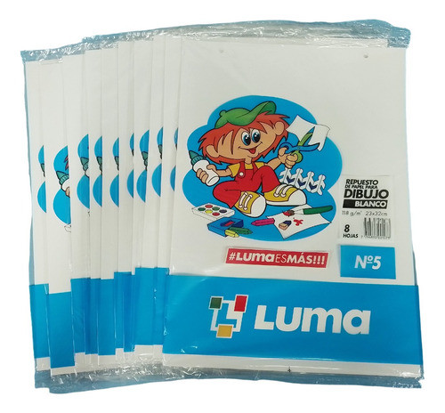 Repuesto De Dibujo N°5 Luma Blanco X 8 Hojas X 10 Unidades 0