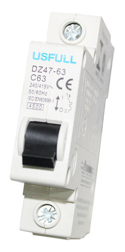 Disjuntor Usfull Dz47-63 Curva C 63a 240/415v 1p 0