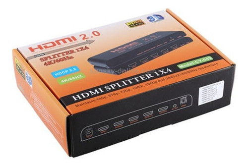 Splitter Multiplicador Hdmi V2.0 1x4 Uhd 4k Audio  8052b 1