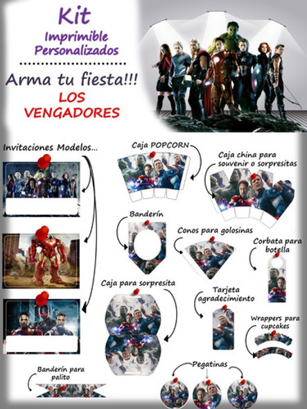 Kit Personalizado Los Vengadores Para Imprimir 1