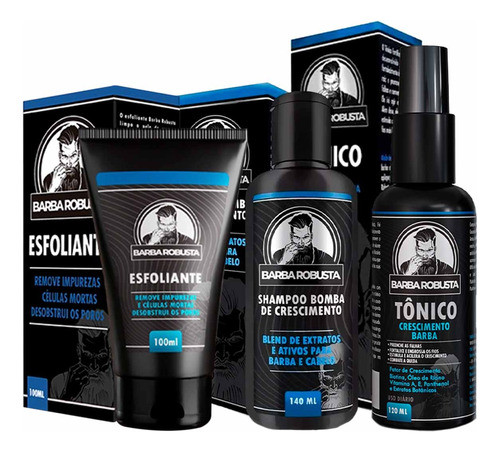 Kit Esfoliante Shampoo E Tônico Para Para Barba Robusta 0