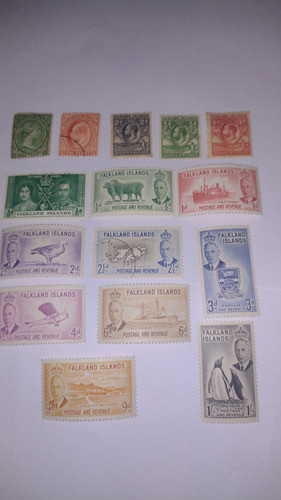 Malvinas Estampillas Lote Bellas Victoria A Jorge Vi 0