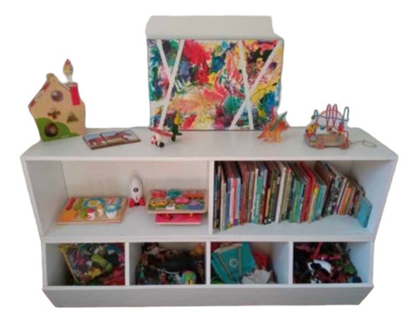 Organizador De Juguetes Libros Biblioteca En Melamínico Mdf 0