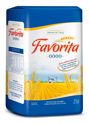 Pack X 3 Unid Harina   0000  1 Kg Favorita Harinas De Trigo 0