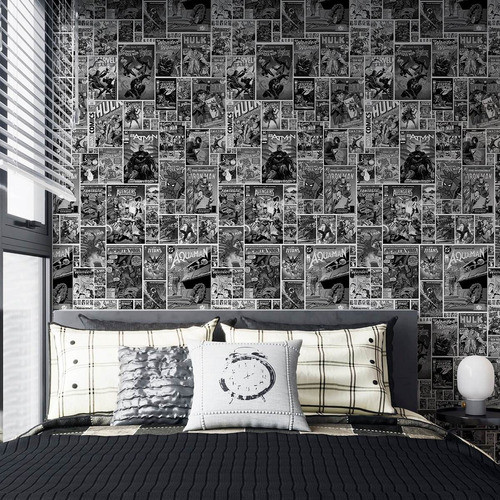 Papel De Parede Adesivo Teens Quadrinhos Marvel Dc Heróis Pb 0