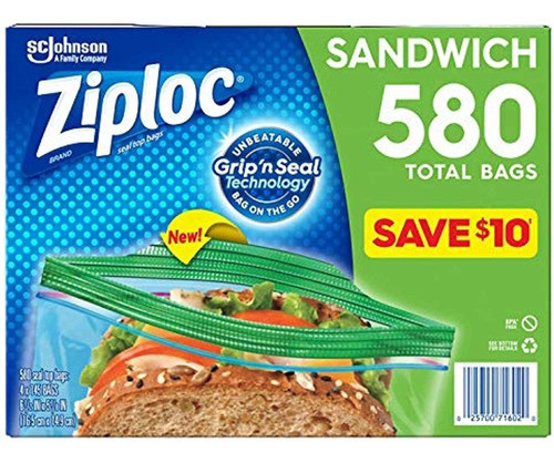 Ziploc Sandwich Bags Con Easy Open Tabs 6 12 En X 5 78 En 58 1
