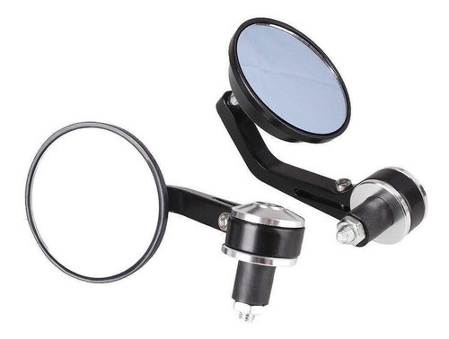 Espejos Moto Cafe Racer Sportbike Agarre Metal Punta Plata 0