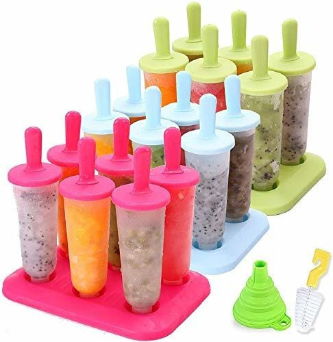 Moldes Para Helado Palito Redondos 3 Set Con Cepillo 0