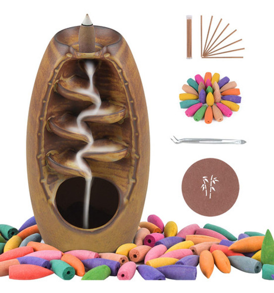 Soporte Para Cono De Incienso Reflujo Inverso Cascada Marron 0 Soporte Para Cono De Incienso Reflujo Inverso Cascada Marron 0