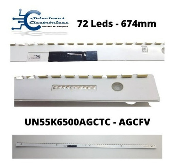 Tira De Led Tv Samsung Un55k5500  55   72 Leds - 674mm 1