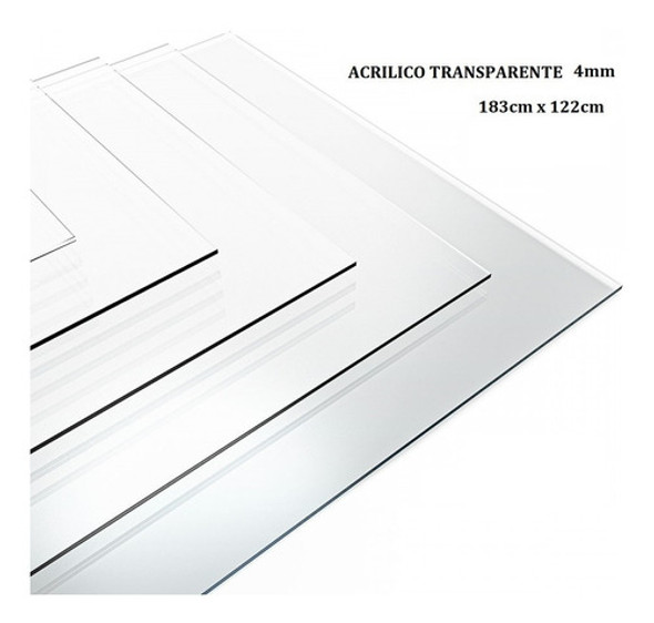 Placa De Acrilico Transparente 122cm X 183cm X 4mm 1