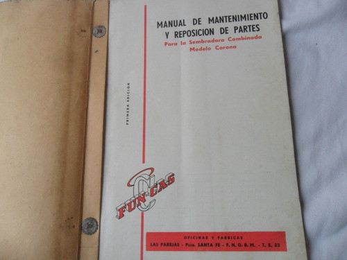 Manual Sembradora Fun Cas Fun-cas Tractor Antiguo Campo 1