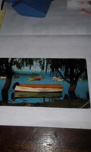 Antigua Tarjeta Postal Bote Melipal 251 Laguna Cordoba Lago 0