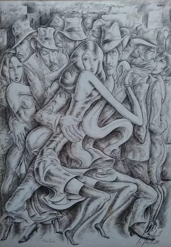 Fernando Guibert Dibujo Birome Tango Sentada 0