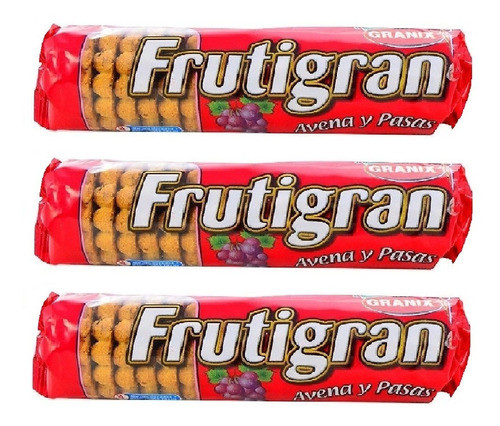Pack X 3 Galletitas Frutigran Avena Y Pasas X 250grs 0