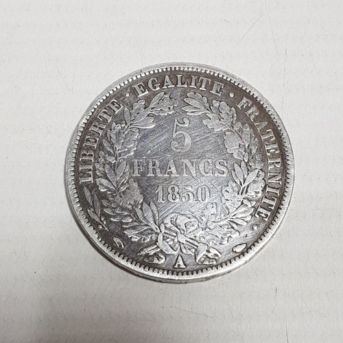 Antigua Moneda Francia 5 Francs Plata 1850 Mag 61823 1