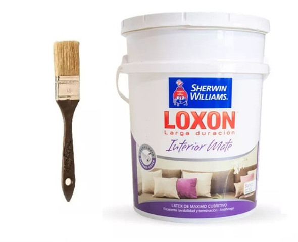 Promo Loxon Latex Interior Larga Duracion Sherwin Williams 20 Lts + Pincel 0