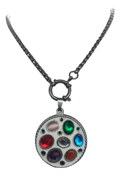 Precioso Dije Medallón Con Piedras De Imitación En Acero 0 Precioso Dije Medallón Con Piedras De Imitación En Acero 0