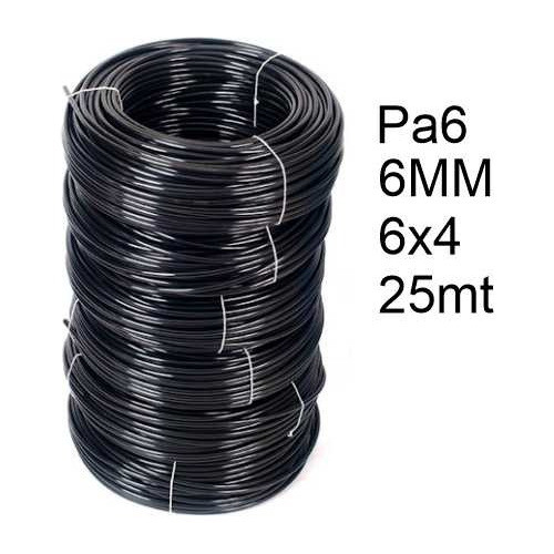 Tubo Tecalon Nylon Preto 6mm Rolo 10 Metros 1