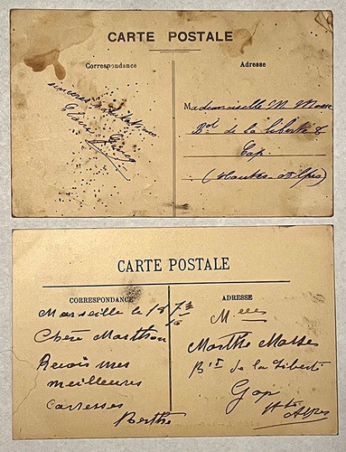 Antiguo Lote 8 Postales Sin Circular-marsella-francia-1917 1