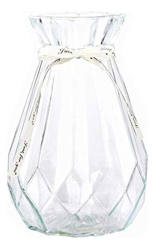 Jarrón De Cristal Transparente Para Flores, Florero De Diseñ 0