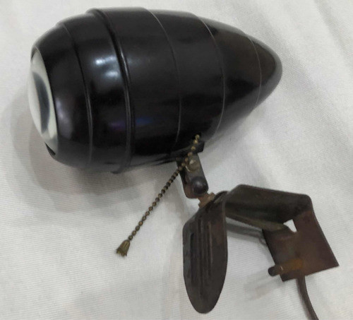 Antiguo Raro Reflector Farol En Baquelita Vidrio Lupa Vintag 0