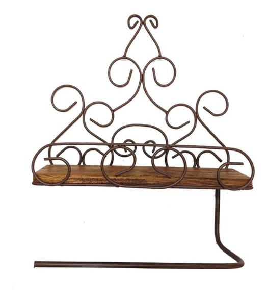 Prateleira Com Porta Toalha Arabesco Hg Decor 0